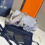 Dior Men's Bag Top version 【Ceiling Level Surrogate Shopping】2023New Dijia Diamond Pattern Original Canvas+Cowhide HITTHEROAD Handbag Men's Chest Bag Dijia Men's Messenger Bag Messenger Bag Shoulder Bag Messenger Bag Couple Men's and Women's Bag