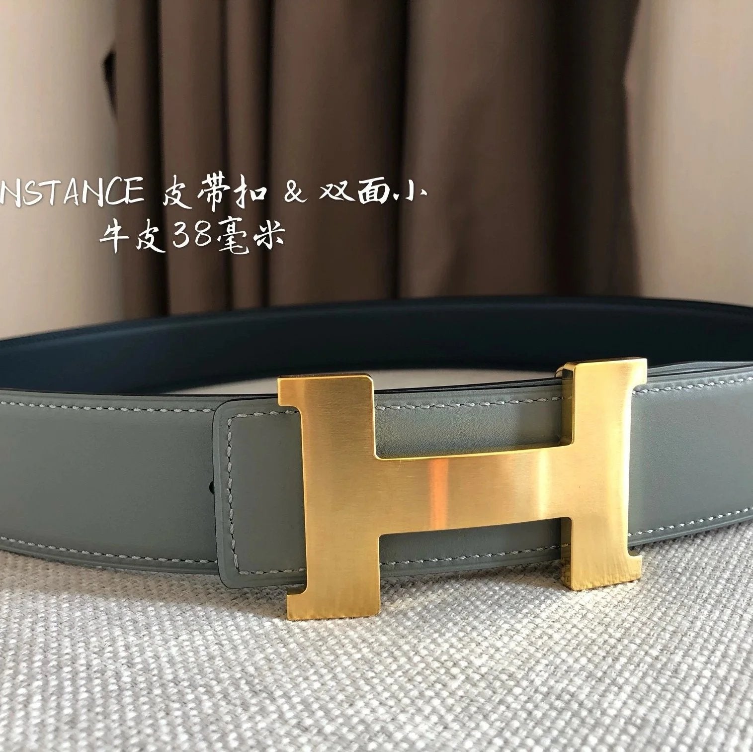 Hermes Belt Top version Men's Women's Belt Genuine Leather Double-Sided Belt Italy Imported First Layer Cowhide Leather Pure Original Leather Pure Steel Buckle h Home Pant Belt
