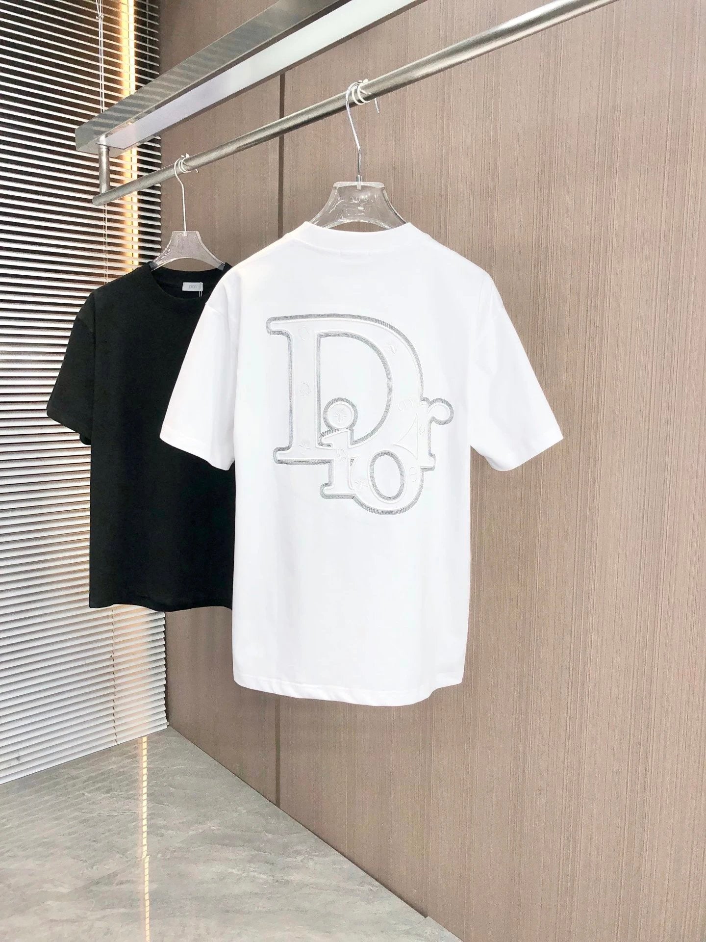 Dior T-shirt Back Large Brand Letter Embroidery logo round Neck Short Sleeve25ss New Pure Cotton Unisex Style T T-shirt OS Loose Fit Base Shirt Half Sleeve T-Shirt Top Half Sleeve