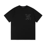 Louis Vuitton LV T-shirt Front Chest Distressed Hollow Letter Embroidery logo round Neck Short Sleeve25ss New Pure Cotton Unisex Style T T-shirt OS Loose Fit Base Shirt Half Sleeve T-Shirt Top Half Sleeve