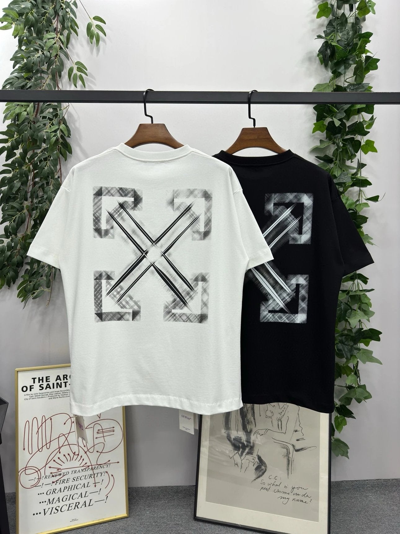 OFF-White T-shirt Top Version Counter Same Style Cotton Short Sleeve T T-shirt Men's and Women's Loose Summer Base Casual Half Sleeve