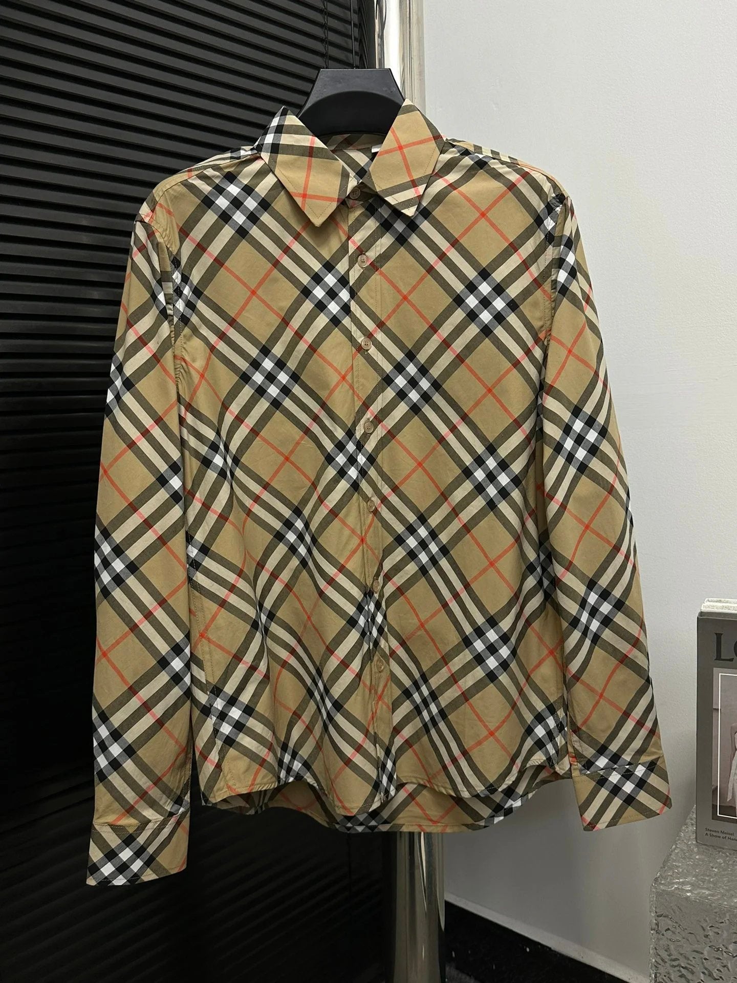 Burberry Shirt 24ss New Autumn Winter Plaid Contrast Long Sleeve Shirt Unisex Versatile Business Casual Slim Fit Jacket