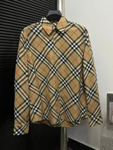 Burberry Shirt 24ss New Autumn Winter Plaid Contrast Long Sleeve Shirt Unisex Versatile Business Casual Slim Fit Jacket