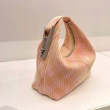 Burberry Women's Bag Top version Level Surrogate Shopping2024Summer New Clip Bag Italian Knitted Classic Plaid Self-Weight Light Imported Clothespin Style Hardware Hanging Buckle Engraved logo Women's Fashion Trendy Bags Lunch Box Bag Underarm Bag