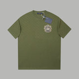 Louis Vuitton LV T-shirt Chest Checkerboard Pattern Jacquard Embroidery logo round Neck Short Sleeve25ss New Pure Cotton Unisex Style T Casual T-Shirt Base Layer Shirt OS Loose Fit Half Sleeve Top Plus Size
