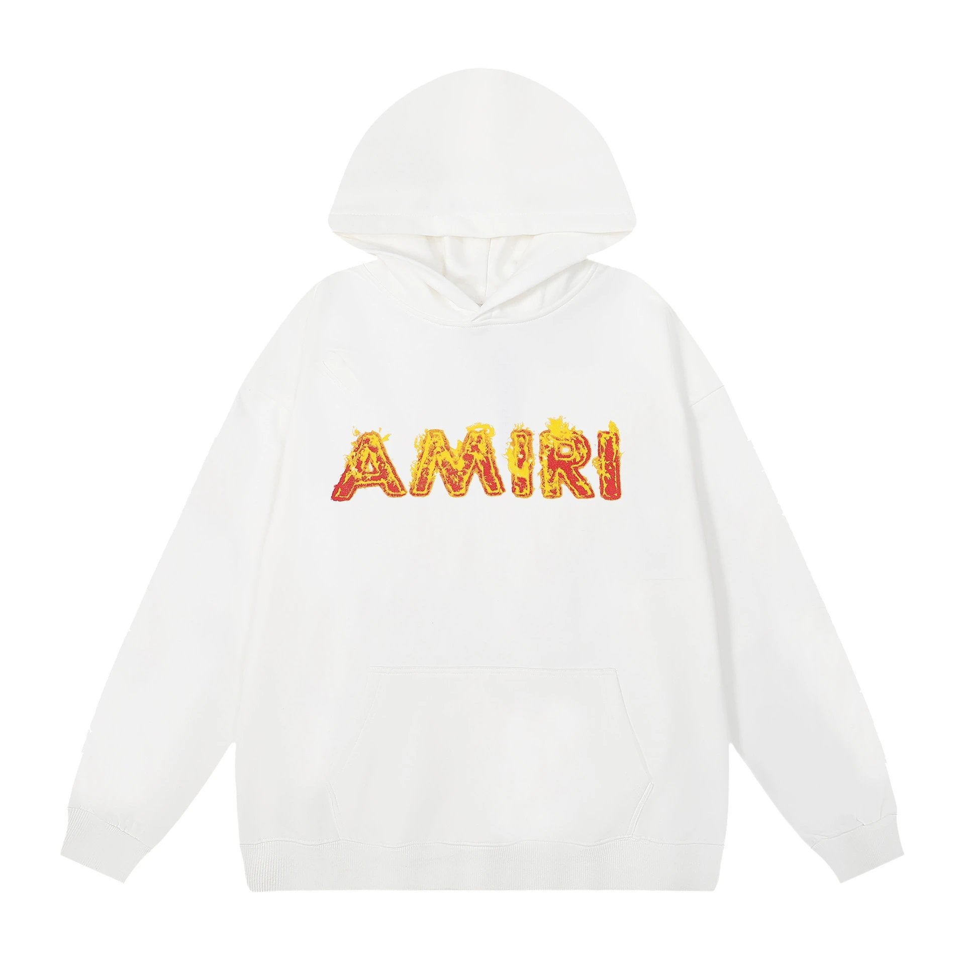 Amiri Hoodie 2024Autumn and Winter New Flame Letter Print Pullover Hooded Sweater for Men and Women