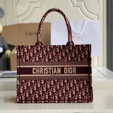 Dior Women's Bag Top version Same Style as Stars2023New Product BookTotemini Tote Bag Houndstooth Mini Small Sized Large Canvas Embroidered Shopping Bag Handbag Shoulder Bag Women's Bag