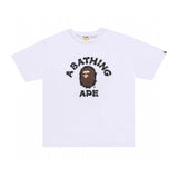 Bape T-shirt Top Version Fashion Brand Small Icon Embroidered Men's and Women's Short Sleeve T T-shirt Couple Cotton Printed round Neck Half Sleeve