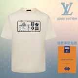 Louis Vuitton LV T-shirt 1854Series3D Cartoon unique LOGO Printed round Neck Short Sleeve25ss New Pure Cotton Unisex Style T T-shirt OS Loose Fit Base Shirt Short Sleeve Top T-Shirt