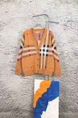 Burberry Sweater 23ss Classic Evergreen Plaid Cardigan Long Sleeve Sweater Coat Unisex