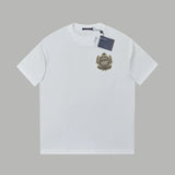 Louis Vuitton LV T-shirt Chest Checkerboard Pattern Jacquard Embroidery logo round Neck Short Sleeve25ss New Pure Cotton Unisex Style T Casual T-Shirt Base Layer Shirt OS Loose Fit Half Sleeve Top Plus Size