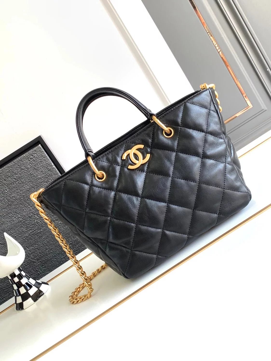 Chanel Women's Bag Top version 【Original Leather】/23B New Vegetable Basket Original Sheepskin Leather Women's Bag Vegetable Basket Tote Bag tote Bag Handbag