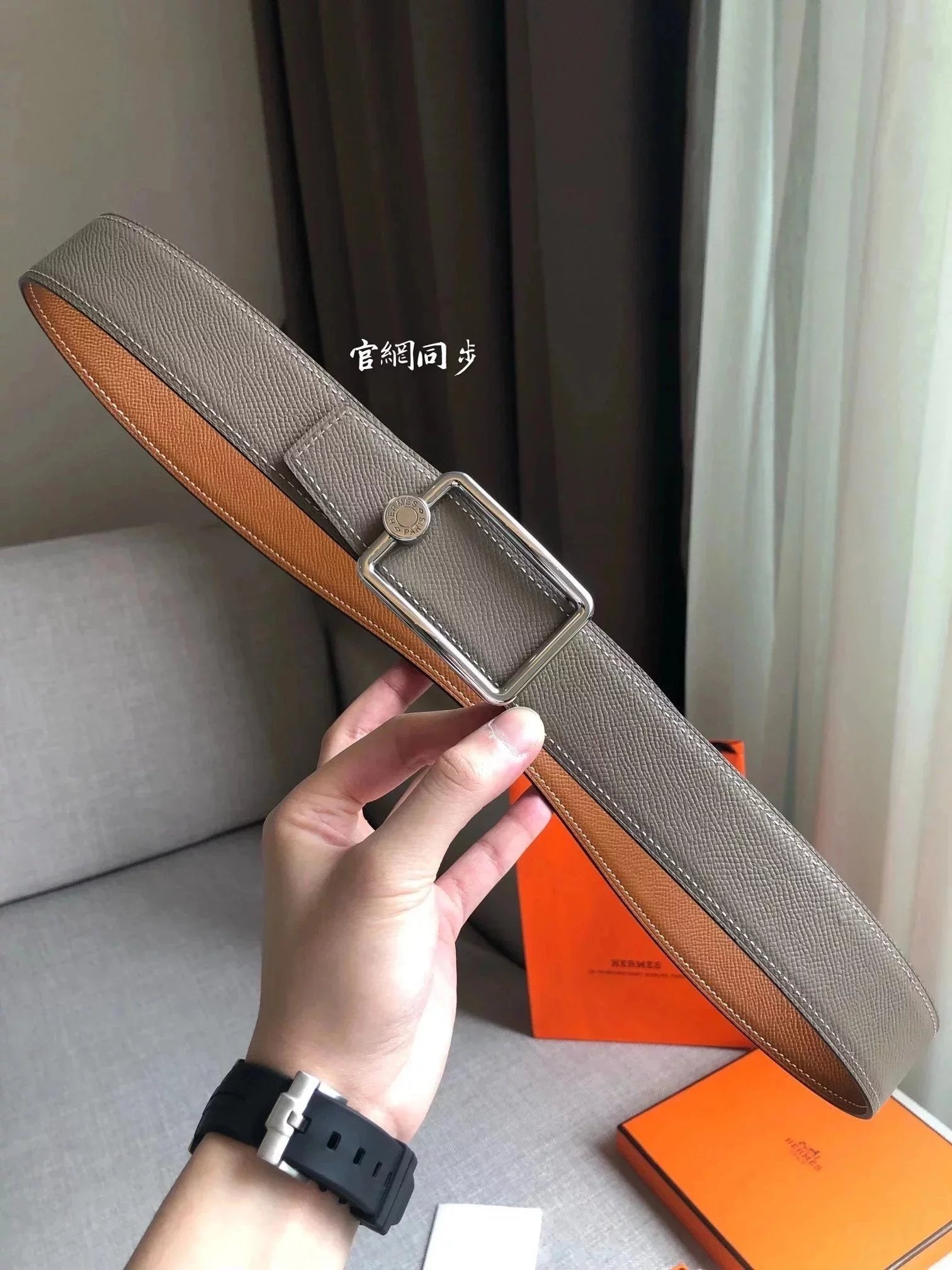 Hermes Belt Top version Men H Buckle Leather Calfskin Business Casual Double-Sided Available Belt