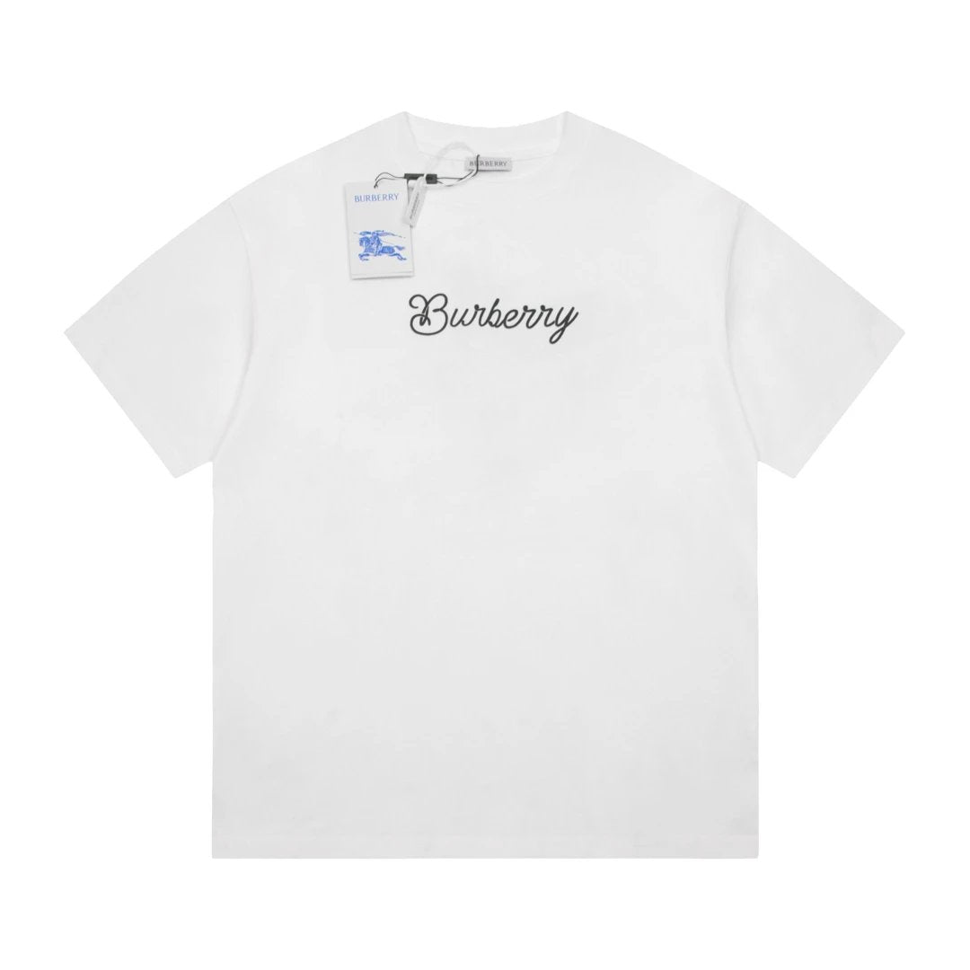 Burberry T-shirt Front Soldier Wave Board Fleece Foam logo round Neck Short Sleeve25ss New Pure Cotton Unisex Style T T-shirt OS Loose Fit Base Shirt Top Half Sleeve T-Shirt