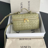 Bottega Veneta Women's Bag Top version 【Version Surrogate Shopping Original Highest Version】BottegaVeneta24Spring and Summer Woven Zipper Messenger Bag New Woven Bag Box Bag Lunch Box Bag Cowhide Woven Bag Cosmetic Bag New Women's Bag Cosmetic Case Portab