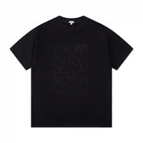 LOEWE T-shirt Chest Pattern Embroidery logo round Neck Short Sleeve25ss New pure cotton T Unisex T-Shirt OS Drop Shoulder Loose Fit Base Shirt Top T-Shirt Short Sleeve