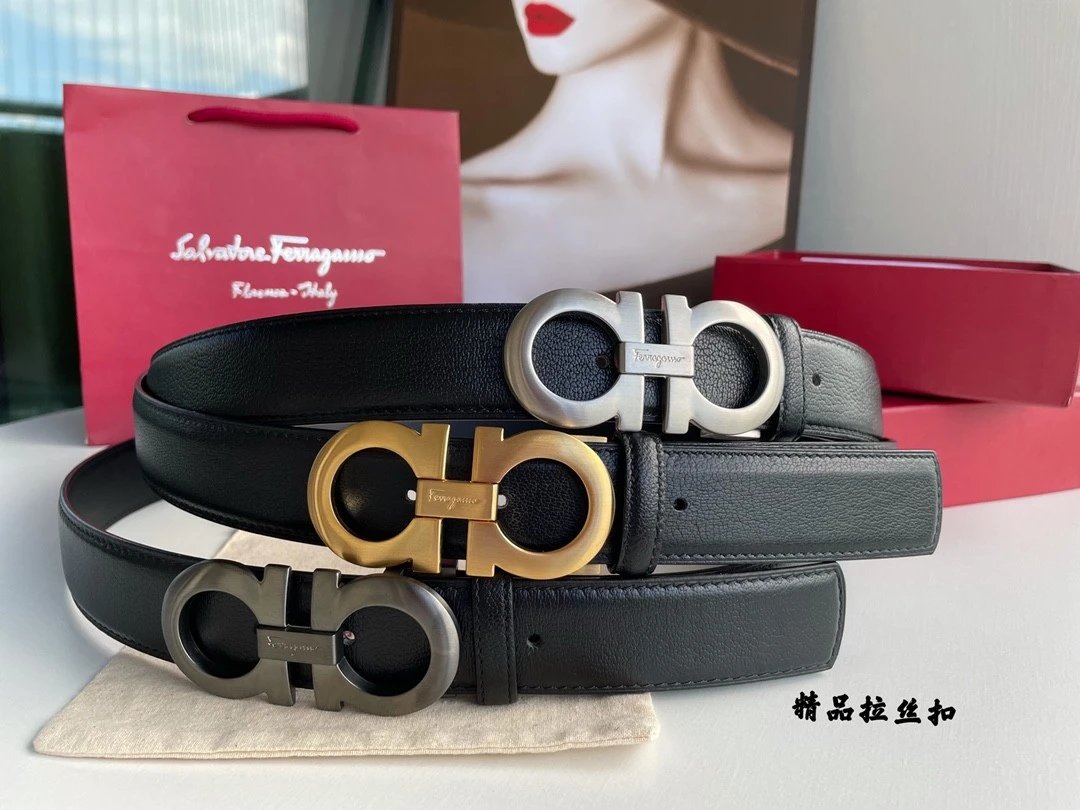 Ferragamo Belt Top version 【Full Package】Belt Width for Men and Women3.5cm with Chip nfc Anti-Counterfeiting Quality Counter Full Set of Packaging Italian Double-Sided Cowhide