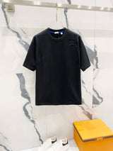 Burberry T-shirt Simple Natural Color Patch on Chest with Micro Logo logo round Neck Short Sleeve25ss New Pure Cotton Unisex Style T Casual T-Shirt Base Layer Shirt OS Loose Fit Half Sleeve Top Plus Size