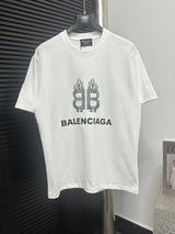 Balenciaga T-shirt Double-breasted B Letter Printing logo round Neck Short Sleeve25ss New pure cotton T Unisex T-Shirt OS Loose Fit Base Shirt Top Half Sleeve T-Shirt