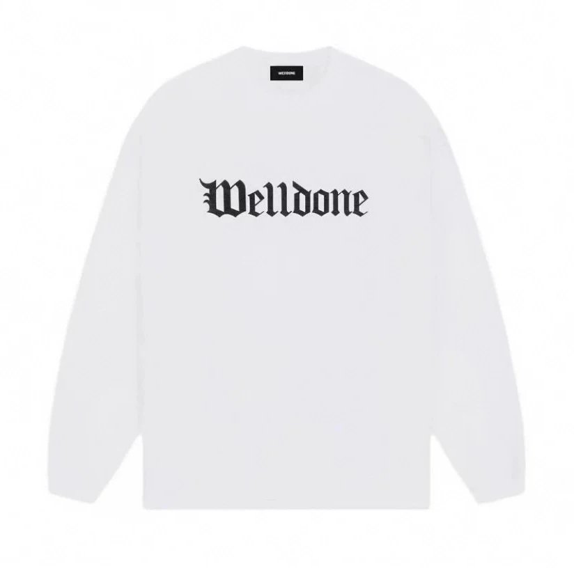 We11done Hoodie Top Version Zhao Lusi Yang Mi Long Sleeve T T-shirt Color Graffiti Letters Gradient Spring and Autumn