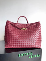 Bottega Veneta Women's Bag Top version 【Level Surrogate Shopping】Home New andiamo Handbag Woven Bag Horoscope Buckle Briefcase Large45cm Shopping Bag Tote Bag tote Bag Handbag Shoulder Crossbody Bag24New Women's Bag New Color Idle Style Square Pocket Bag