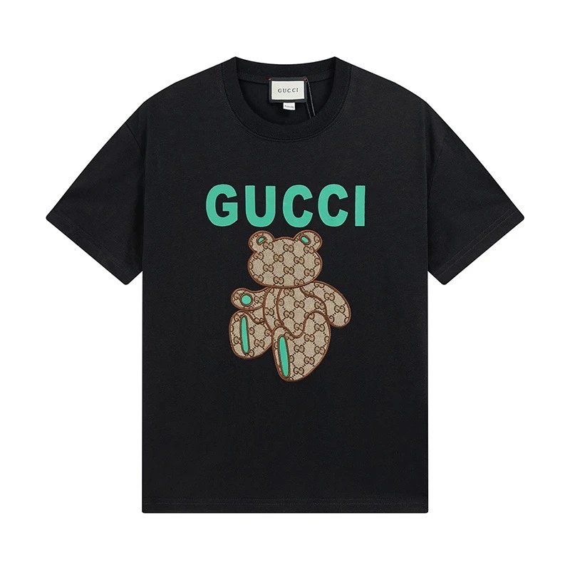 Gucci T-shirt Embroidered Chest for Small Busts logo round Neck Short Sleeve25ss New pure cotton T Unisex T-Shirt OS Loose Fit Base Shirt Top Half Sleeve T-Shirt