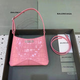 Balenciaga Bag Top version 【Level Surrogate Shopping】2022Spring and Summer New gXXhobo Crocodile Pattern hobo Underarm Bag Shoulder Messenger Bag Women's Bag