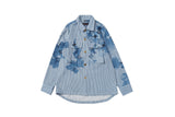 Louis Vuitton LV Shirt Ink Wash Denim Thickened Long Sleeve Shirt Unisex Versatile Business Casual Slim Fit Jacket