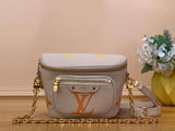 Louis Vuitton LV Women's Bag Top version M82347Presbyopic Chain Bag Waist Bag Series M82208Pink Apricot Cattle Leather Bag Underarm Bag Shoulder Bag Crossbody Bag Chain Pouch Backpack