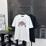 Louis Vuitton LV T-shirt Double Dog Badge with Rhinestones logo round Neck Short Sleeve25ss New pure cotton T Unisex T-Shirt OS Loose Fit Base Shirt G Short Sleeve T-Shirt