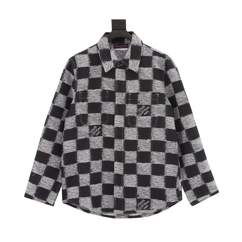 Louis Vuitton LV Shirt Chessboard Plaid Long Sleeve Shirt Coat Same Style for Men and Women