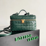 Bottega Veneta Women's Bag Top version 【Version Surrogate Shopping Original Highest Version】BottegaVeneta24Spring and Summer Woven Zipper Messenger Bag New Woven Bag Box Bag Lunch Box Bag Cowhide Woven Bag Cosmetic Bag New Women's Bag Cosmetic Case Portab