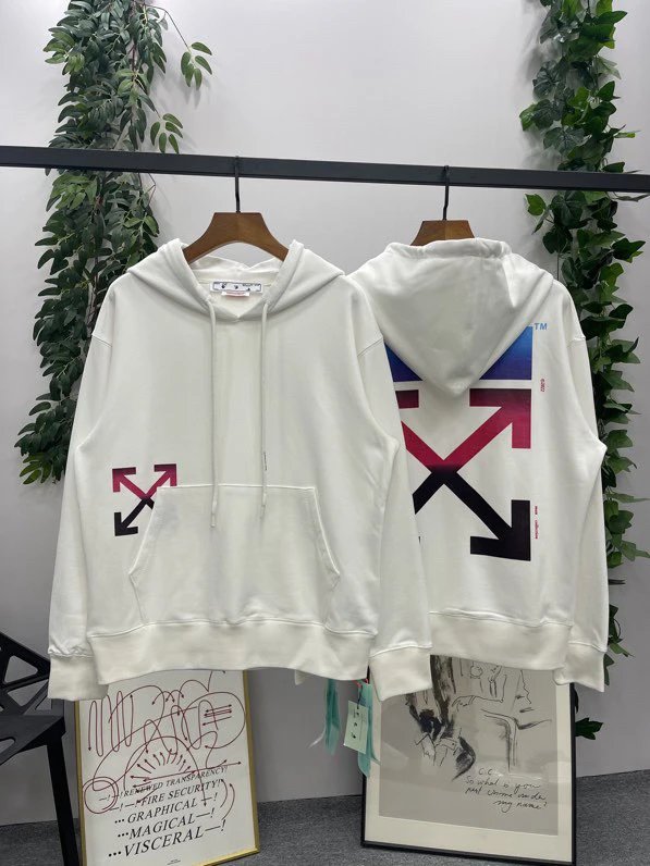 OFF -White Hoodie Top Version Counter Same Style Heavy New Casual Hooded Sweater Versatile Loose Hoodie Trendy Pure Cotton