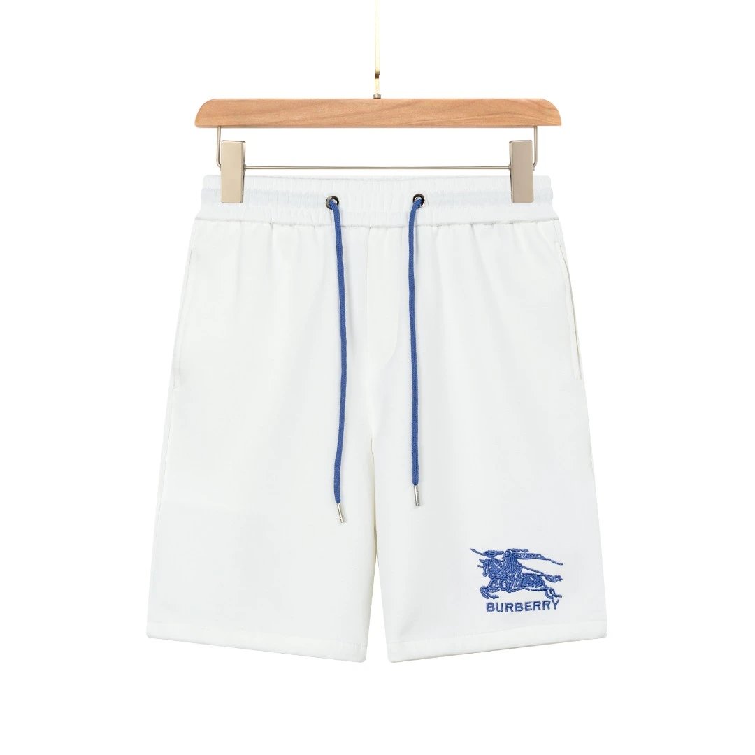 Burberry Shorts Front Knight Embroidery logo Five-point Shorts25ss New Drawstring Casual Summer Pants American Style5Two-in-One Casual Sweatpants for Men and Women, Pure Cotton Joggers