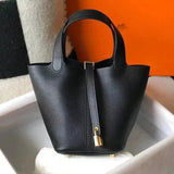 Hermes women's bag Top version Women's Bag21New Handmade picotin Bucket Bag1822Vegetable Basket Bucket Bag Handbag