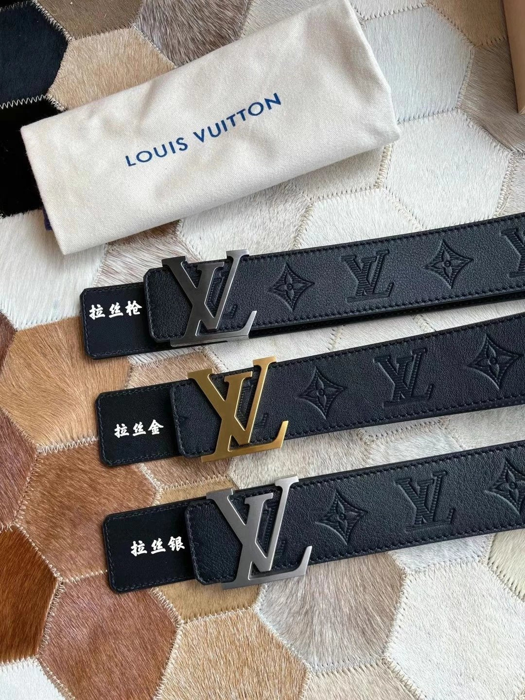 Louis Vuitton LV Belt Top version 【Counter Quality】The Most New Belt4.0cm Men's Belt Metal Buckle Men's Leather Belt with Classic Presbyopic Checkerboard Plaid Belt！Positive Trade Company Product Japanese Orders！Non-Market General Imitation，With Genuine G