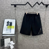 PRADA Shorts 3D Triangle Logo logo Five-point Shorts25ss New Drawstring Casual Summer Pants5Two-in-One Casual Sweatpants for Men and Women, Pure Cotton Joggers
