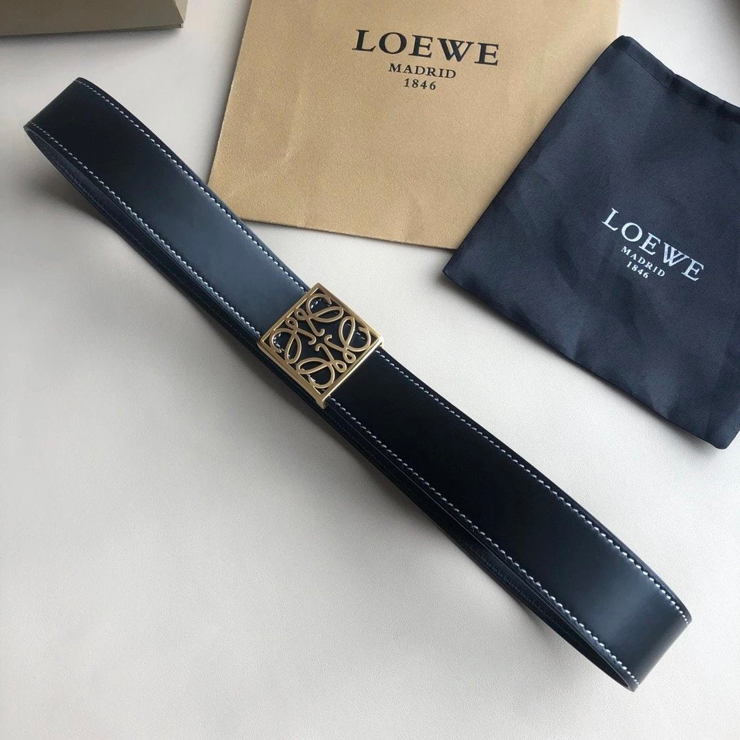 LOEWE Belt Top version Belt Genuine Cattlehide Leather Surface Original Single Original Single Double-Sided First Layer Original Cowhide3.8Men's Leather Belt Man's Belt Men's Belt Business Casual Pants Belt Men's Business Casual Belt Belt Men's High-End B