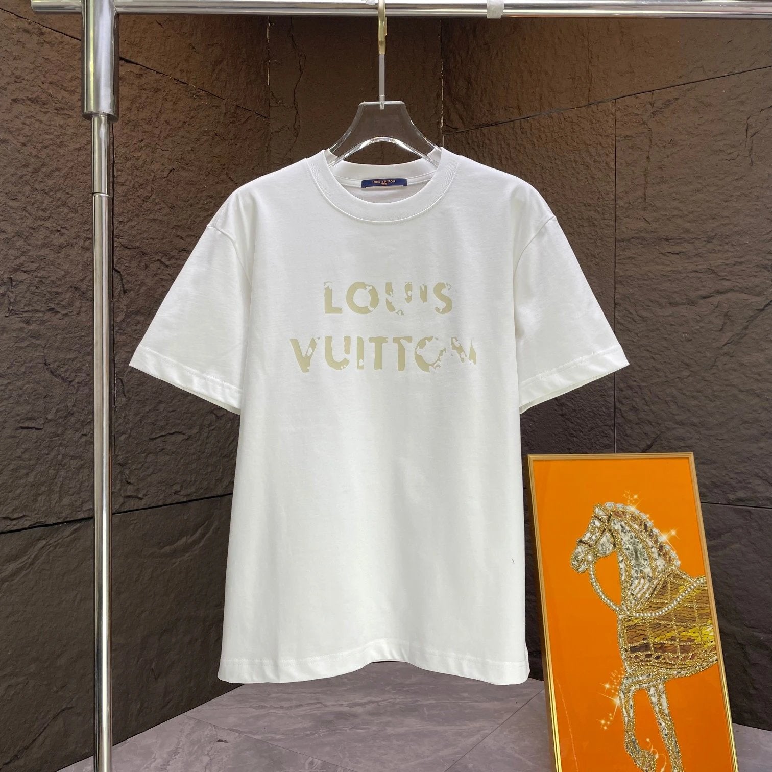 Louis Vuitton LV T-shirt Chest Letter Print logo round Neck Short Sleeve25ss New pure cotton T Unisex T-Shirt OS Loose Fit Base Shirt Top Half Sleeve T-Shirt