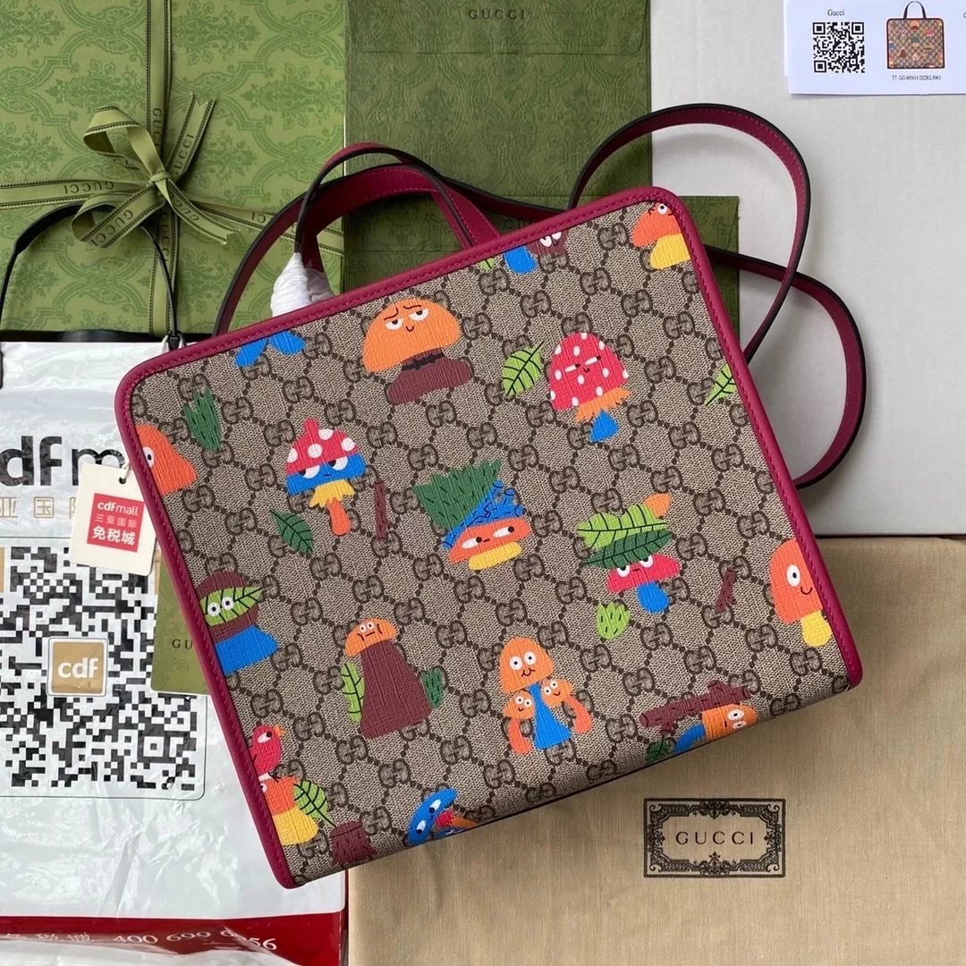 Gucci Women's Bag Top version 【**Version】Children's Shopping Bag Tote Tote Bag Long Shoulder Strap Children's Bags Shopping Bag Handbag Mummy Bag Messenger Bag630542