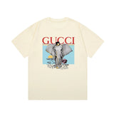 Gucci T-shirt Big Stupid Elephant Letter Direct Print Logo Logo Crew Neck Short Sleeve25ss New Pure Cotton Unisex Style T T-shirt OS Loose Fit Base Shirt Short Sleeve Top T-Shirt