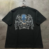 Balenciaga T-shirt Back Pattern Print logo round Neck Short Sleeve25ss New Pure Cotton Unisex Style T T-shirt OS Loose Fit Base Shirt Top Half Sleeve T-Shirt