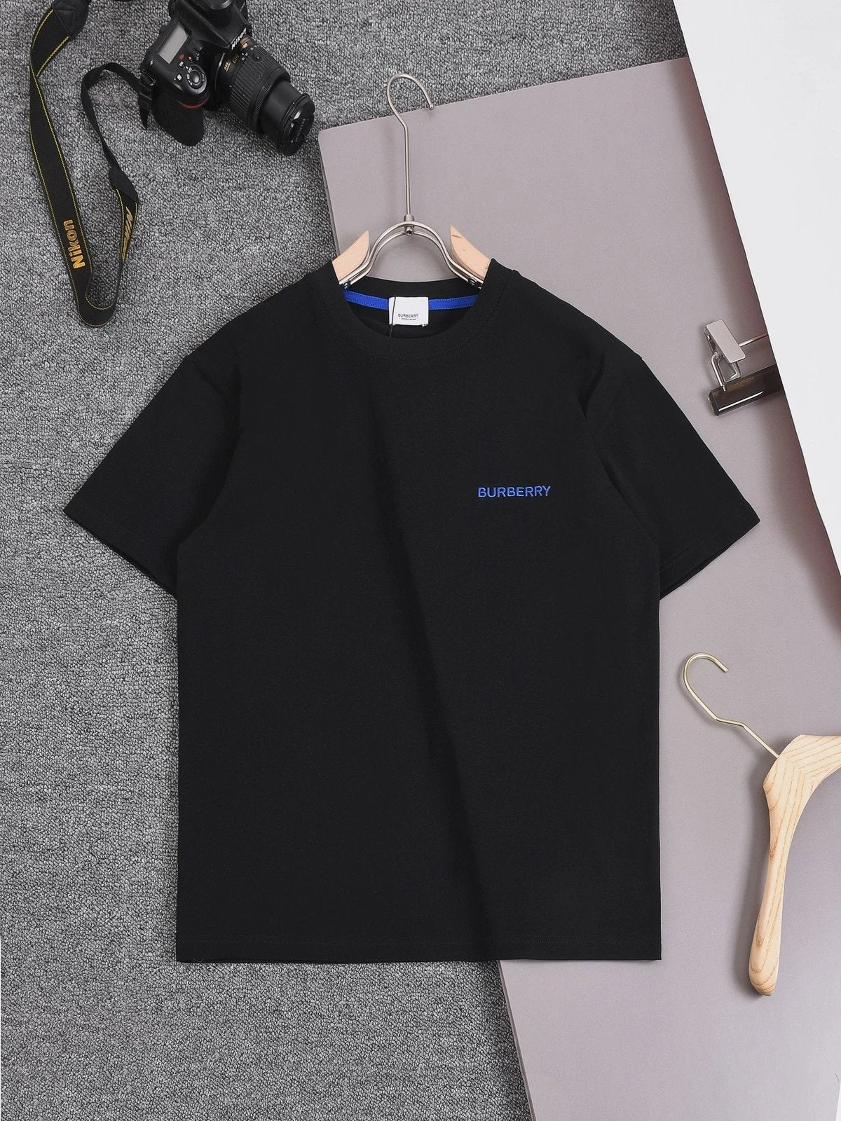 Burberry T-shirt Letters logo Gradient Crew Neck Short Sleeve25ss New Pure Cotton Unisex Style T T-shirt Base Shirt Tee Shirt OS Loose design