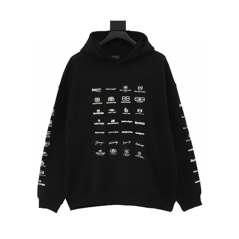 Balenciaga Hoodie Classic Full Print logo Collection Hooded Sweater for Men and Women