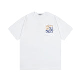 LOEWE T-shirt Two-tone Small Letter Embroidery logo round Neck Short Sleeve25ss New Pure Cotton Unisex Style T Casual T-Shirt Base Layer Shirt OS Loose Fit Half Sleeve Top Plus Size