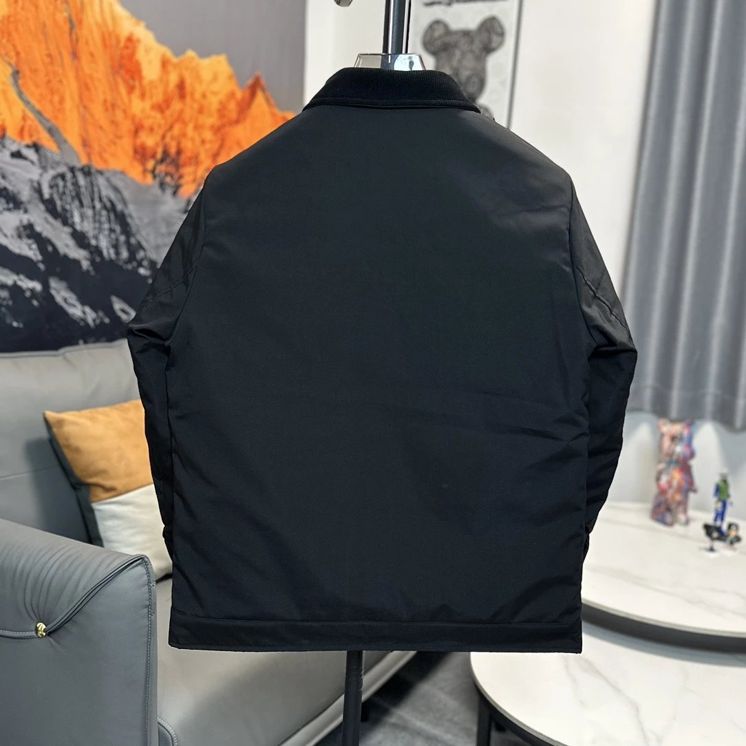 PRADA Jackets Turn-down Collar Baseball Jacket Cotton Coat Unisex Jacket Casual Loose Fit Versatile Winter Warm Sports Jacket