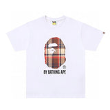 Bape T-shirt Top Version Printed Checks Short Sleeve T Summer T-shirt for Men and Women