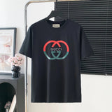 Gucci T-shirt Double-breasted G Printing Logo Logo Crew Neck Short Sleeve25ss New pure cotton T Unisex T-Shirt OS Loose Fit Base Shirt Top Half Sleeve T-Shirt