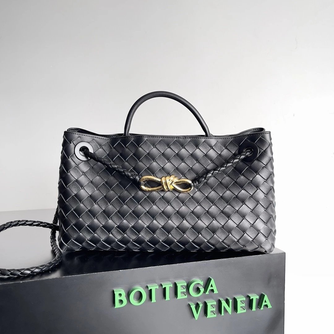 Bottega Veneta Women's Bag Top version 【Level Surrogate Shopping】Home New andiamo Handbag Woven Bag Horoscope Buckle Briefcase Large45cm Shopping Bag Tote Bag tote Bag Handbag Shoulder Crossbody Bag24New Women's Bag New Color Idle Style Square Pocket Bag