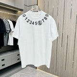 Maison Margiela T-shirt Full Body Rhinestone Lettering Stickers Engraving logo round Neck Short Sleeve25ss New Pure Cotton Unisex Style T T-shirt OS Loose Fit Base Shirt Top Half Sleeve T-Shirt